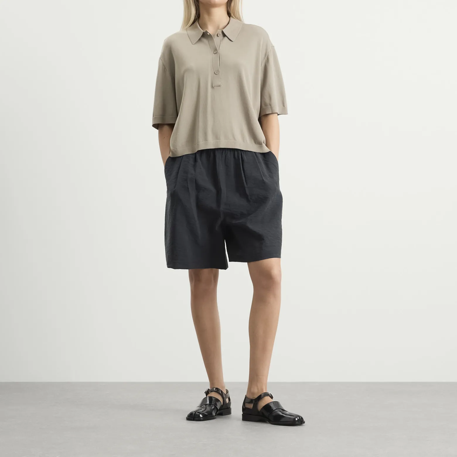 STEL knit polo top