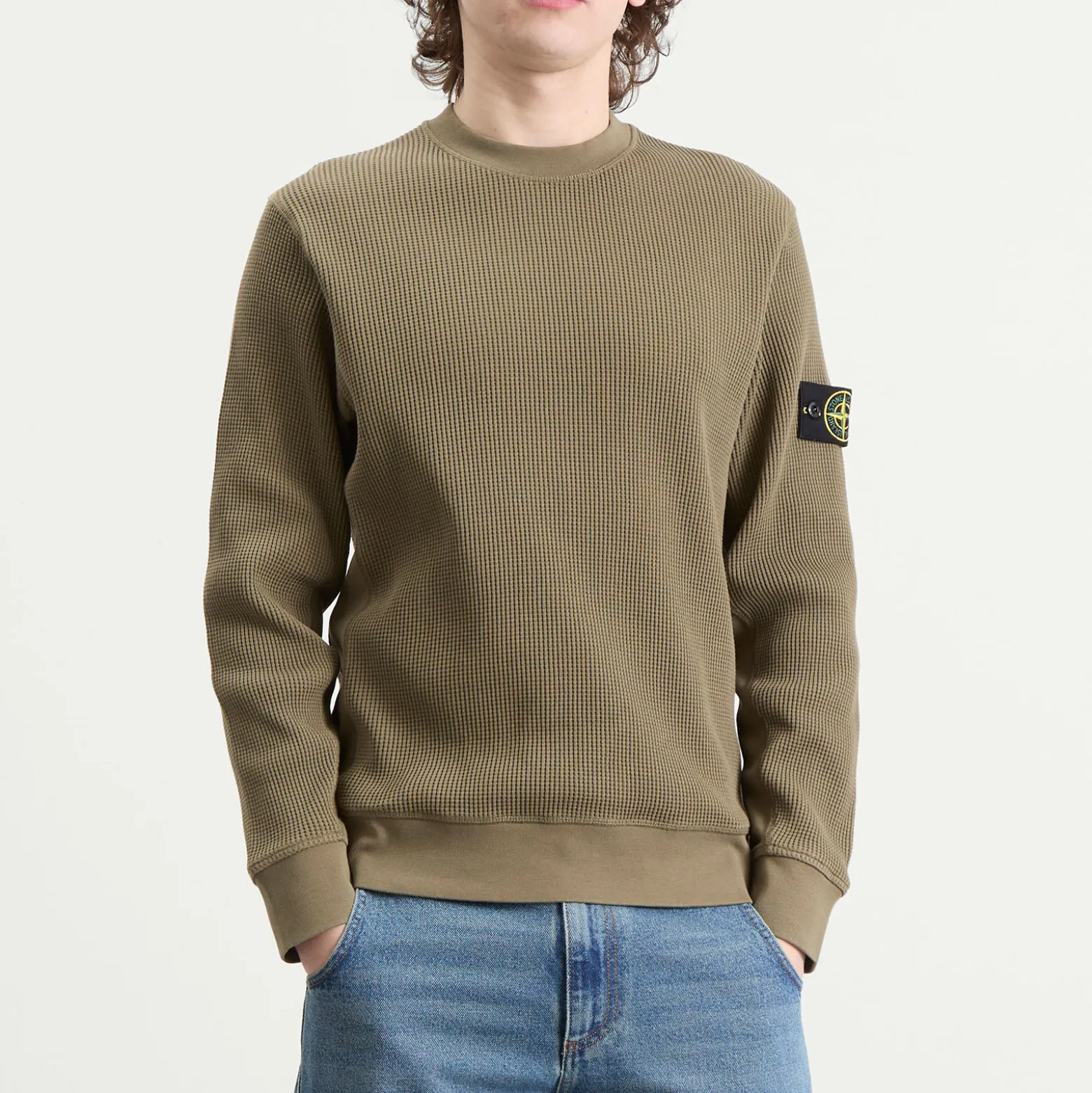 Stone Island Waffle Crew Neck Sweatshirt