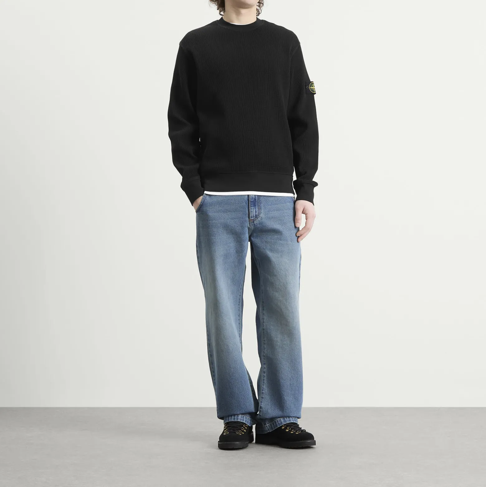 Stone Island Waffle Crew Neck Sweatshirt