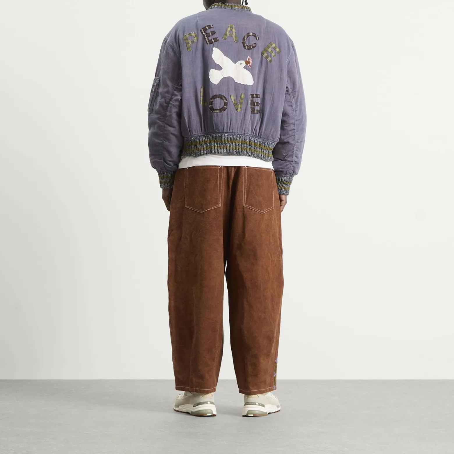 Story mfg. Hand Applique Purple Peace Seed Bomber