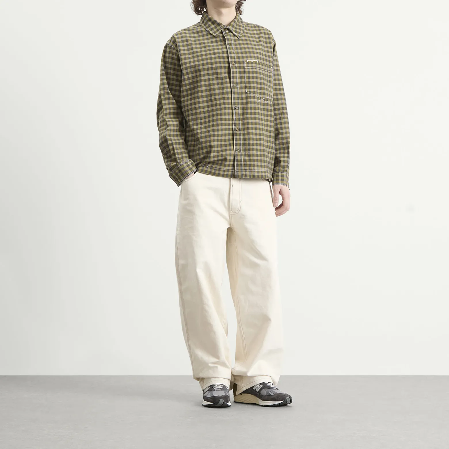 Story mfg. Hand Woven Coach Check Wonky-Wear Bracken Shirt