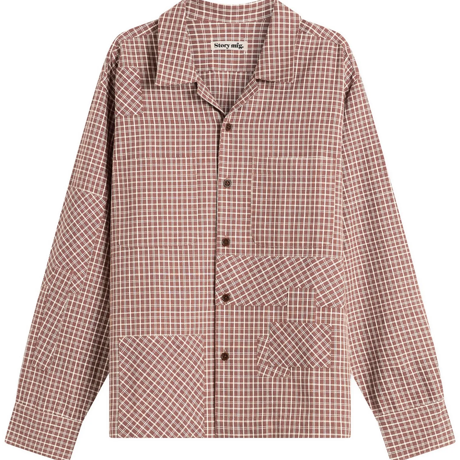 Story mfg Patchwork Check Long Sleeve Shirt