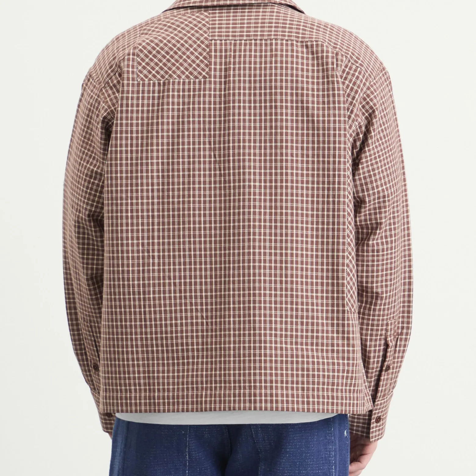 Story mfg Patchwork Check Long Sleeve Shirt