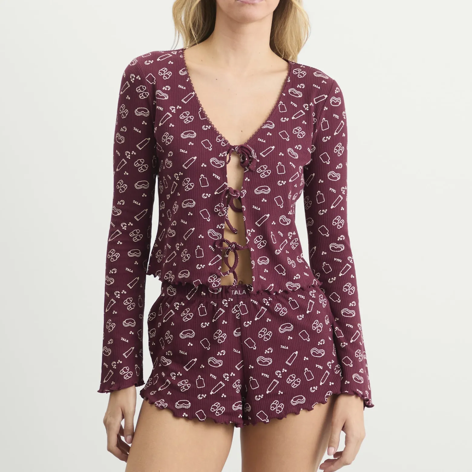 TALA Sleep Lounge Tie Cardigan