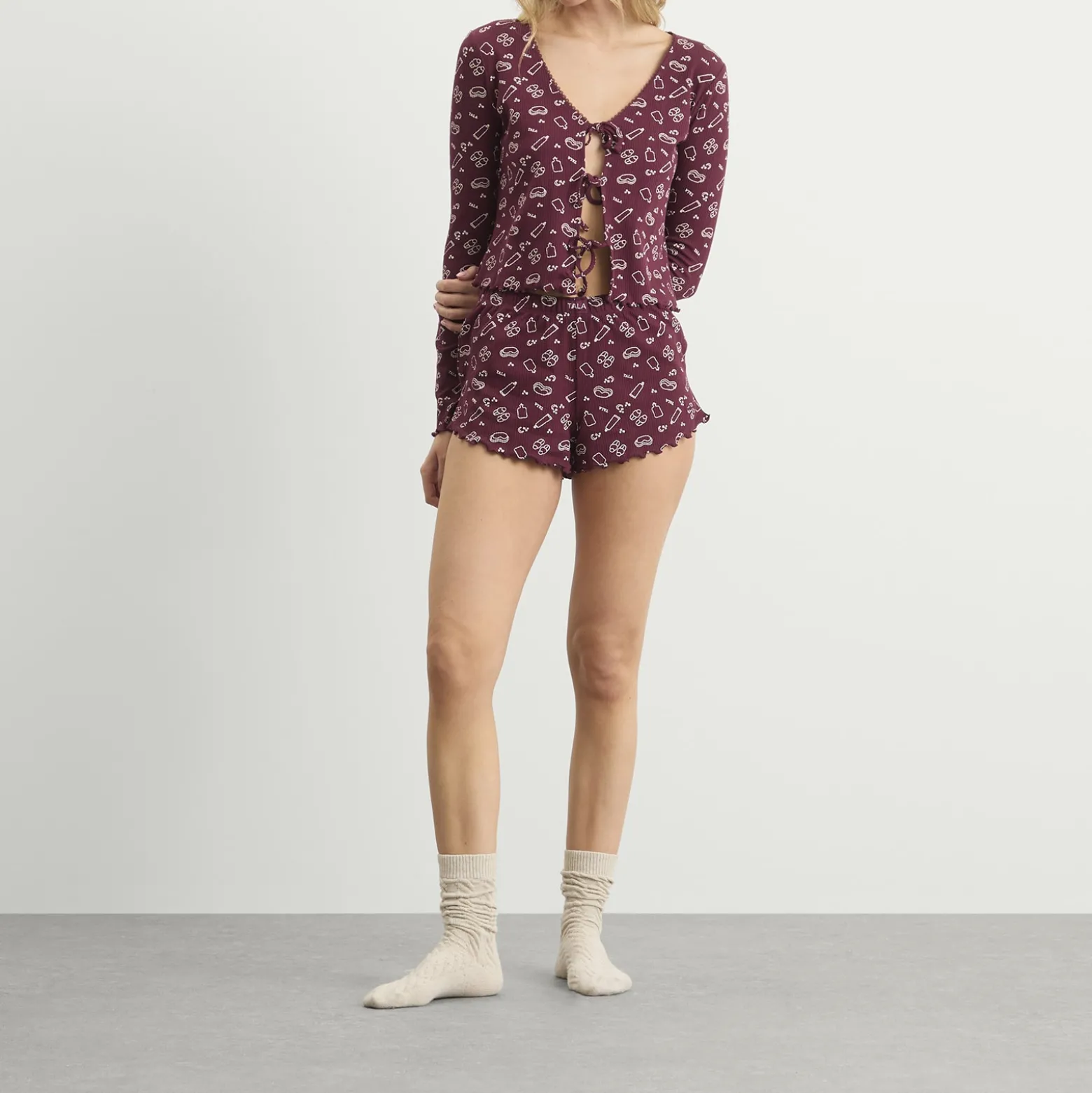 TALA Sleep Lounge Tie Cardigan