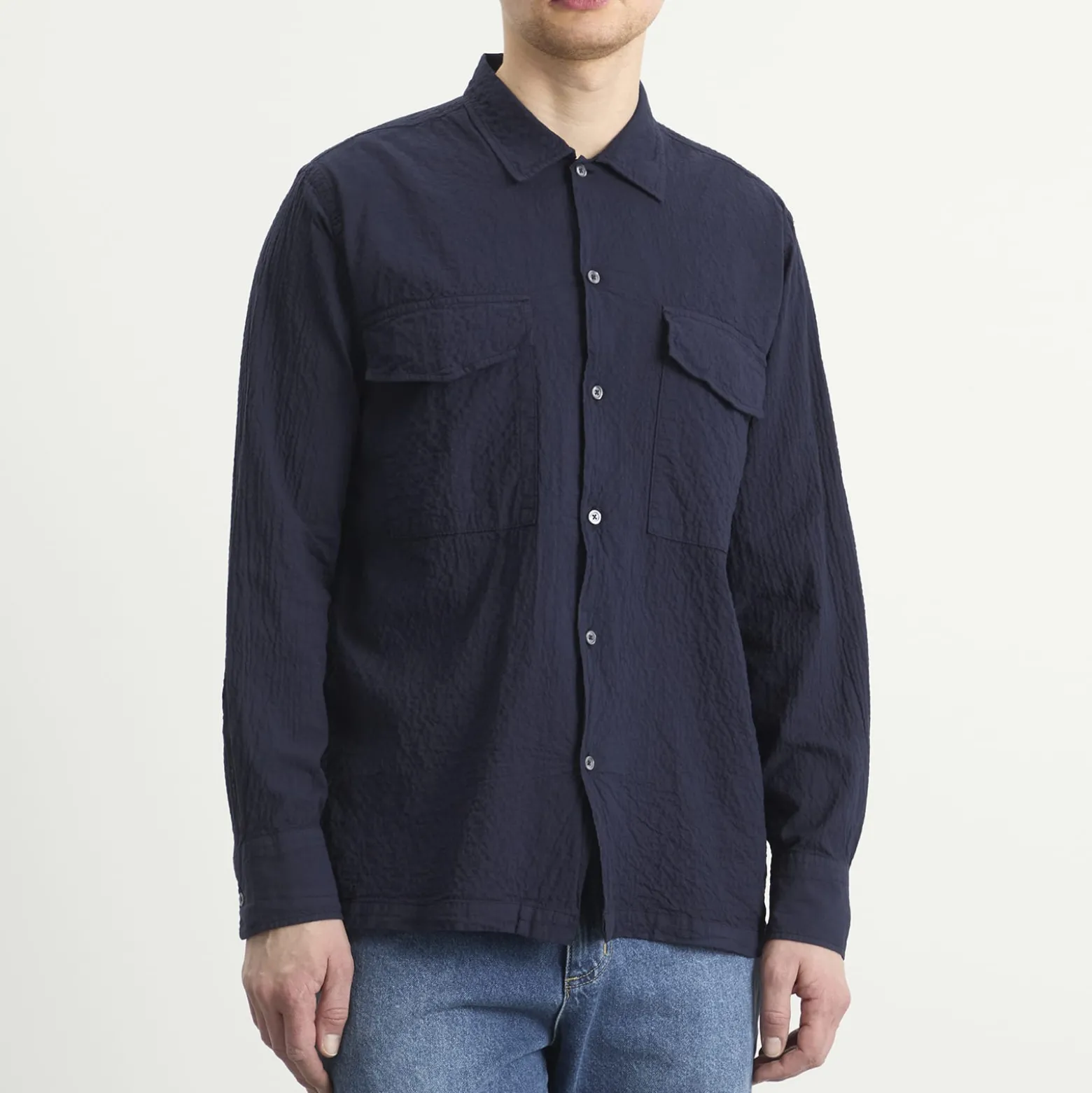 Universal Works Arten Seersucker Attendant Overshirt