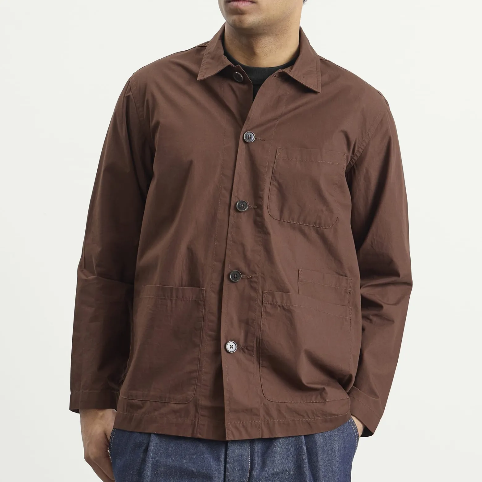 Universal Works Peached Poplin Bakers Overshirt