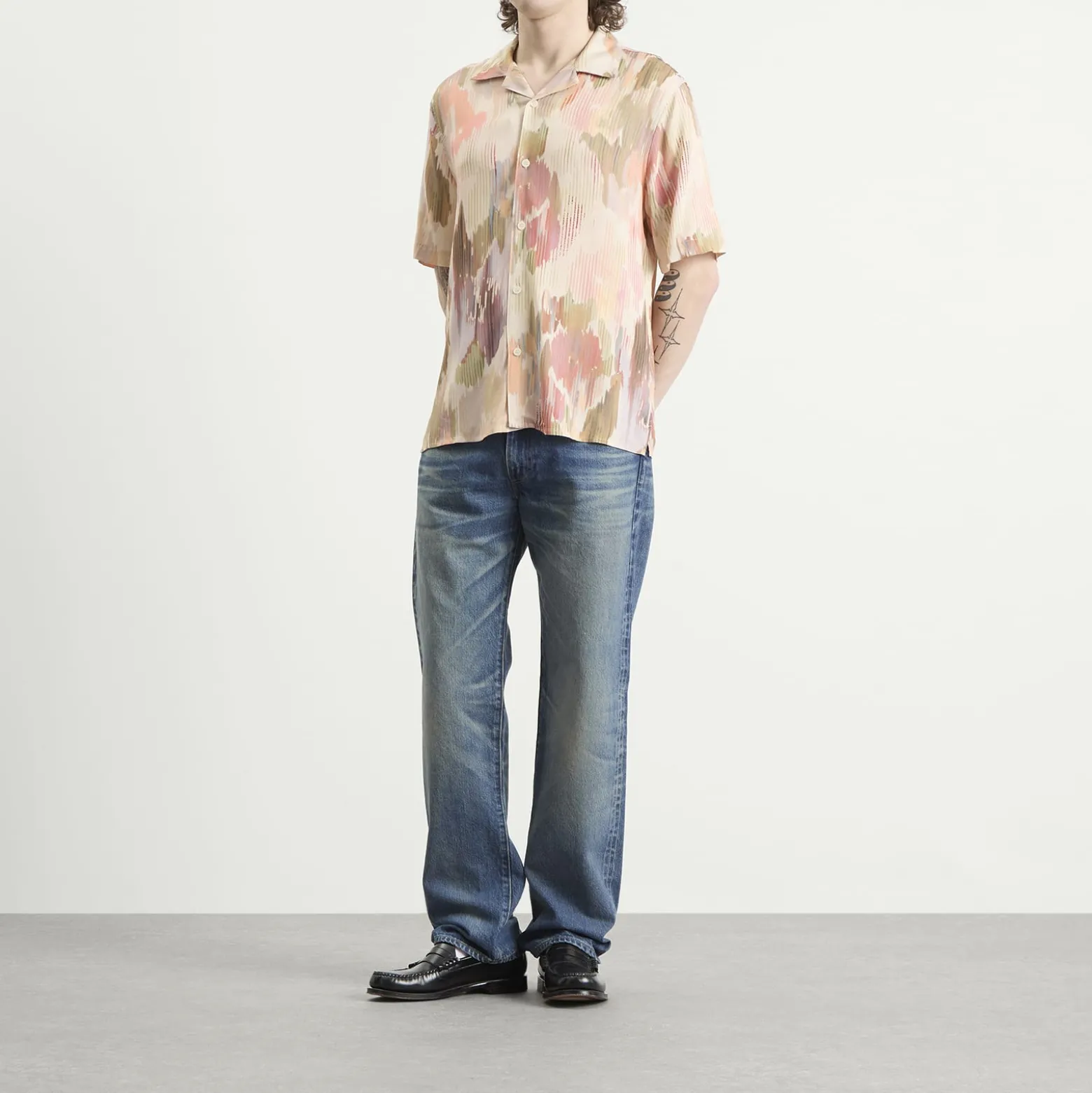 Wax London Didcot Corrigated Floral Vacation Shirt
