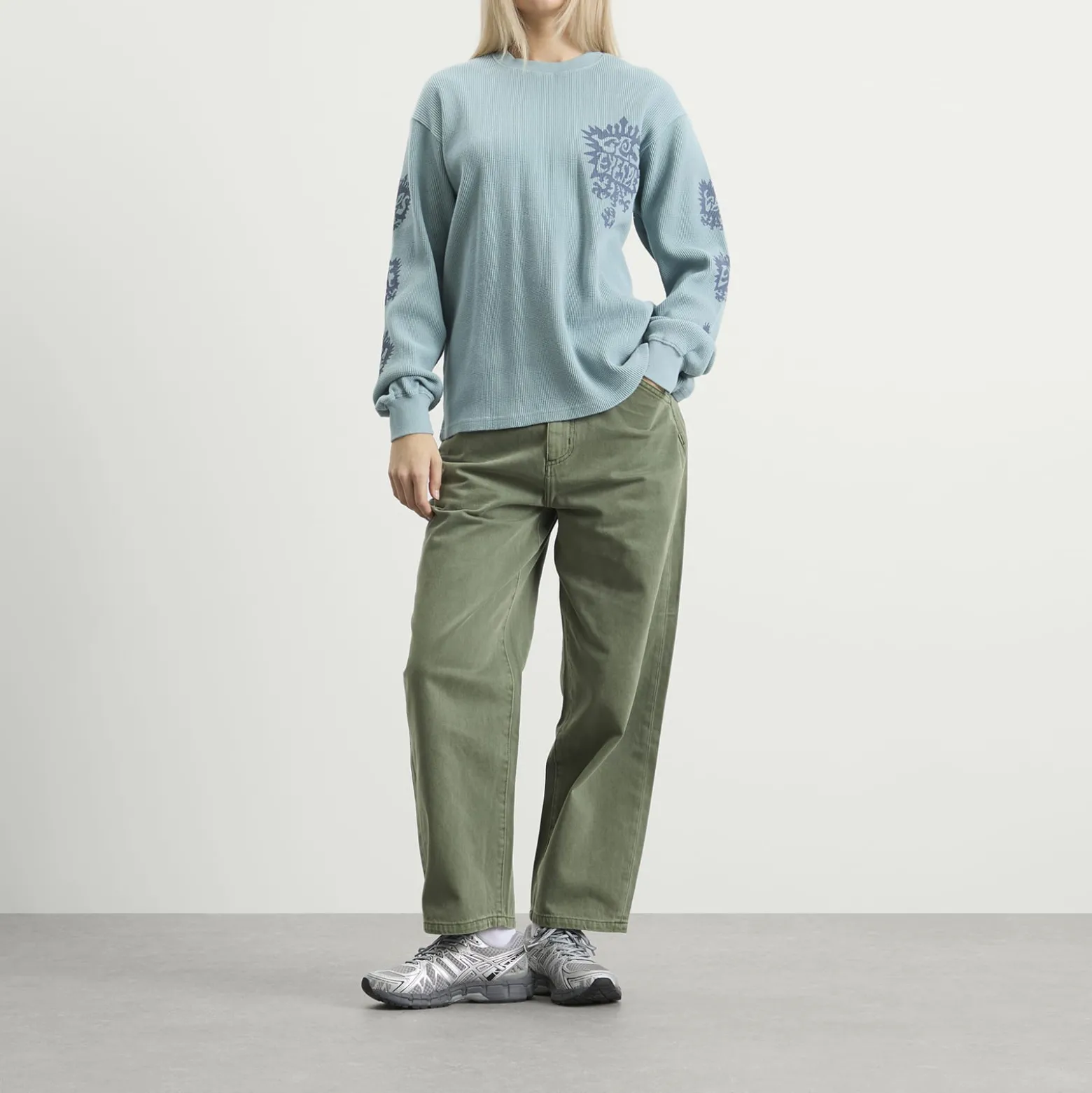 YESEYESEE Y.E.S Stamp Waffle Long Sleeve