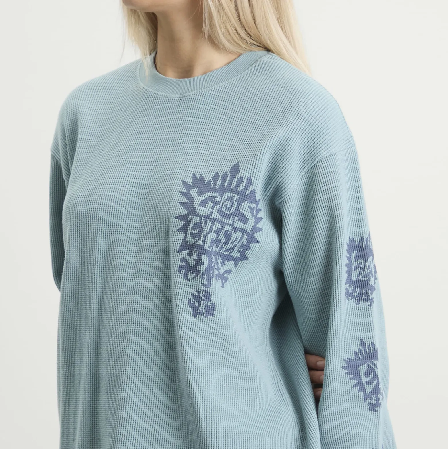 YESEYESEE Y.E.S Stamp Waffle Long Sleeve