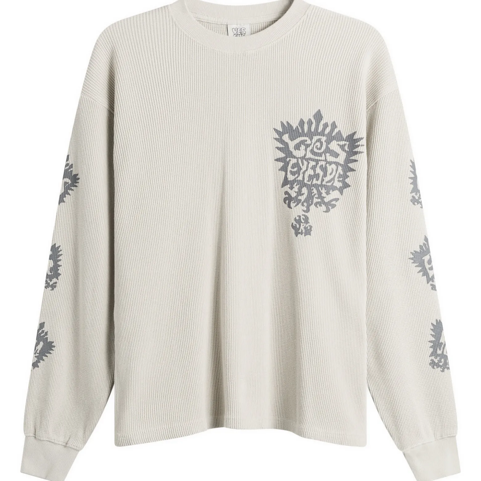 YESEYESEE Y.E.S Stamp Waffle Long Sleeve