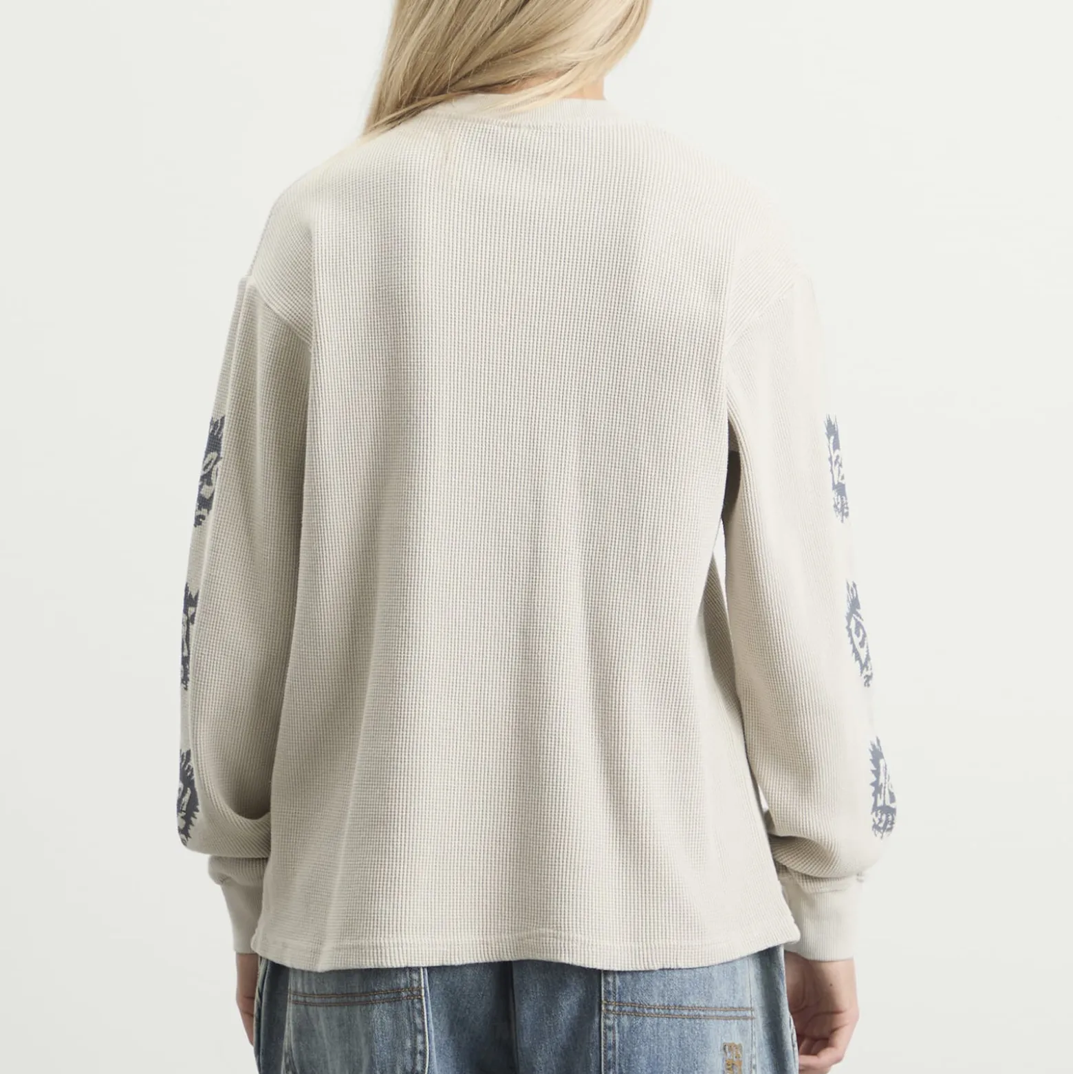 YESEYESEE Y.E.S Stamp Waffle Long Sleeve